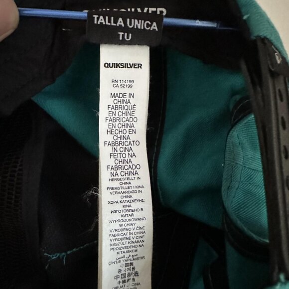 Quiksilver Baseball Hat Snapback Cap Skate Surf Blue Gray One Size Cotton Blend - Picture 12 of 13